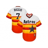 Men's Houston Astros #7 Craig Biggio Majestic White Home Big & Tall Cooperstown Cool Base Jersey