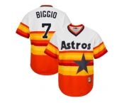 Men's Houston Astros #7 Craig Biggio Majestic White Home Big & Tall Cooperstown Cool Base Jersey