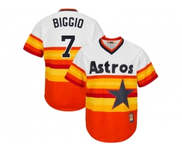 Men's Houston Astros #7 Craig Biggio Majestic White Home Big & Tall Cooperstown Cool Base Jersey