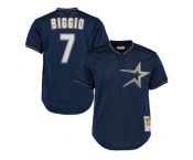 Men's Houston Astros #7 Craig Biggio Mitchell & Ness Navy Cooperstown Collection Batting Practice Jersey