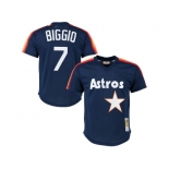 Men's Houston Astros #7 Craig Biggio Mitchell & Ness Navy Cooperstown Mesh Batting Practice Jersey