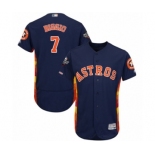 Men's Houston Astros #7 Craig Biggio Navy Blue Alternate Flex Base Authentic Collection 2019 World Series Bound Baseball Jersey