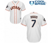 Men's Houston Astros #7 Craig Biggio Replica White Home Cool Base 2019 World Series Bound Baseball Jersey