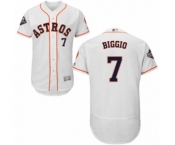 Men's Houston Astros #7 Craig Biggio White Home Flex Base Authentic Collection 2019 World Series Bound Baseball Jersey