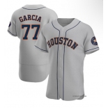 Men's Houston Astros #77 Luis Garcia Grey Road Flex Base Authentic Collection Baseball Jersey