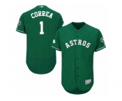 Men's Majestic Houston Astros #1 Carlos Correa Green Celtic Flexbase Authentic Collection MLB Jersey