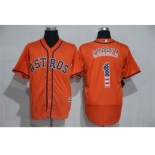 Men's Majestic Houston Astros #1 Carlos Correa Orange USA Flag Fashion MLB Jersey