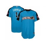 Men's Majestic Houston Astros #1 Carlos Correa Replica Blue American League 2017 MLB All-Star MLB Jersey