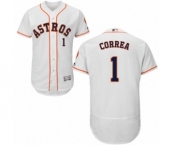 Men's Majestic Houston Astros #1 Carlos Correa White Flexbase Authentic Collection MLB Jersey