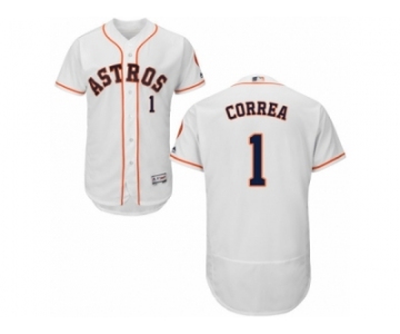 Men's Majestic Houston Astros #1 Carlos Correa White Flexbase Authentic Collection MLB Jersey