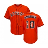 Men's Majestic Houston Astros #10 Yuli Gurriel Authentic Orange Team Logo Fashion Cool Base MLB Jersey