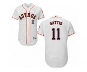 Men's Majestic Houston Astros #11 Evan Gattis White Flexbase Authentic Collection MLB Jersey