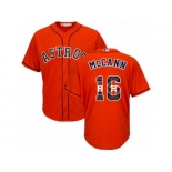 Men's Majestic Houston Astros #16 Brian McCann Authentic Orange Team Logo Fashion Cool Base MLB Jersey