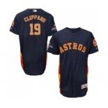 Men's Majestic Houston Astros #19 Tyler Clippard Navy Blue Alternate 2018 Gold Program Flex Base Authentic Collection MLB Jersey