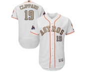 Men's Majestic Houston Astros #19 Tyler Clippard White 2018 Gold Program Flex Base Authentic Collection MLB Jersey