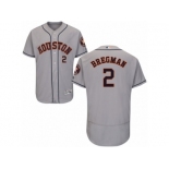 Men's Majestic Houston Astros #2 Alex Bregman Grey Flexbase Authentic Collection MLB Jersey