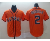 Men's Majestic Houston Astros #2 Alex Bregman Orange Cool Base MLB Jersey