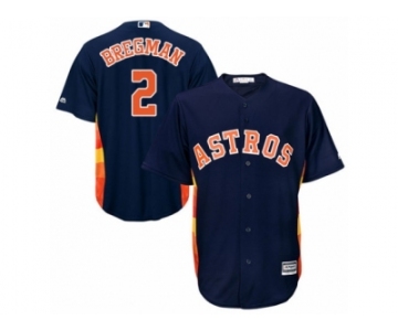 Men's Majestic Houston Astros #2 Alex Bregman Replica Navy Blue Alternate Cool Base MLB Jersey