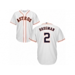 Men's Majestic Houston Astros #2 Alex Bregman Replica White Home Cool Base MLB Jersey