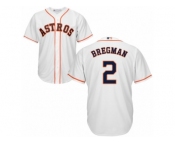 Men's Majestic Houston Astros #2 Alex Bregman Replica White Home Cool Base MLB Jersey