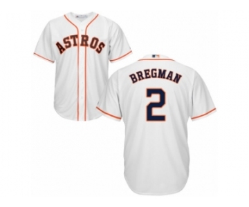 Men's Majestic Houston Astros #2 Alex Bregman Replica White Home Cool Base MLB Jersey