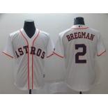 Men's Majestic Houston Astros #2 Alex Bregman White Cool Base MLB Jersey