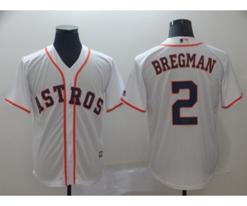 Men's Majestic Houston Astros #2 Alex Bregman White Cool Base MLB Jersey