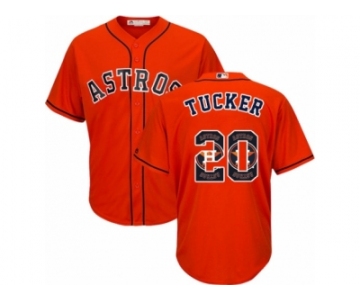 Men's Majestic Houston Astros #20 Preston Tucker Authentic Orange Team Logo Fashion Cool Base MLB Jersey