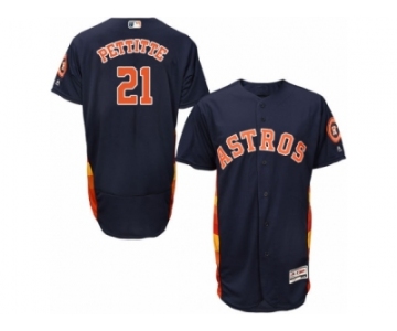 Men's Majestic Houston Astros #21 Andy Pettitte Navy Blue Flexbase Authentic Collection MLB Jersey