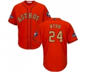 Men's Majestic Houston Astros #24 Jimmy Wynn Replica Orange Alternate 2018 Gold Program Cool Base MLB Jersey