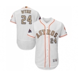 Men's Majestic Houston Astros #24 Jimmy Wynn White 2018 Gold Program Flex Base Authentic Collection MLB Jersey