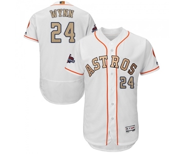 Men's Majestic Houston Astros #24 Jimmy Wynn White 2018 Gold Program Flex Base Authentic Collection MLB Jersey