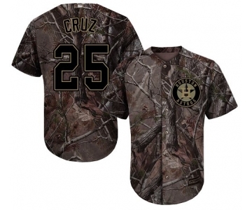 Men's Majestic Houston Astros #25 Jose Cruz Jr. Authentic Camo Realtree Collection Flex Base MLB Jersey