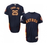 Men's Majestic Houston Astros #25 Jose Cruz Jr. Navy Blue Alternate 2018 Gold Program Flex Base Authentic Collection MLB Jersey