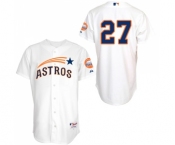 Men's Majestic Houston Astros #27 Jose Altuve Authentic White 1965 Turn Back The Clock MLB Jersey