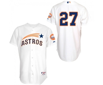 Men's Majestic Houston Astros #27 Jose Altuve Authentic White 1965 Turn Back The Clock MLB Jersey