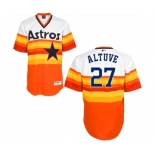 Men's Majestic Houston Astros #27 Jose Altuve Authentic White Orange 1979 Turn Back The Clock MLB Jersey