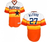 Men's Majestic Houston Astros #27 Jose Altuve Authentic White Orange 1979 Turn Back The Clock MLB Jersey