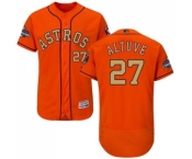 Men's Majestic Houston Astros #27 Jose Altuve Orange Alternate 2018 Gold Program Flex Base Authentic Collection MLB Jersey