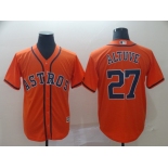 Men's Majestic Houston Astros #27 Jose Altuve Replica Orange Cool Base MLB Jersey