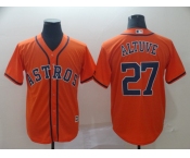 Men's Majestic Houston Astros #27 Jose Altuve Replica Orange Cool Base MLB Jersey