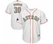 Men's Majestic Houston Astros #30 Hector Rondon Replica White 2018 Gold Program Cool Base MLB Jersey