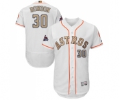 Men's Majestic Houston Astros #30 Hector Rondon White 2018 Gold Program Flex Base Authentic Collection MLB Jersey