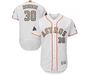 Men's Majestic Houston Astros #30 Hector Rondon White 2018 Gold Program Flex Base Authentic Collection MLB Jersey