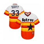 Men's Majestic Houston Astros #33 Mike Scott Authentic Orange Cooperstown MLB Jersey