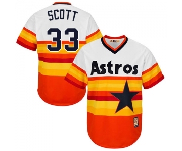 Men's Majestic Houston Astros #33 Mike Scott Authentic Orange Cooperstown MLB Jersey