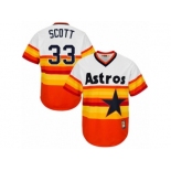 Men's Majestic Houston Astros #33 Mike Scott Replica Orange Cooperstown MLB Jersey