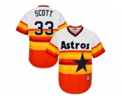 Men's Majestic Houston Astros #33 Mike Scott Replica Orange Cooperstown MLB Jersey