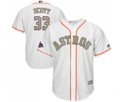 Men's Majestic Houston Astros #33 Mike Scott Replica White 2018 Gold Program Cool Base MLB Jersey