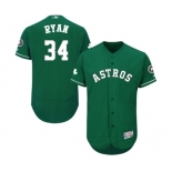 Men's Majestic Houston Astros #34 Nolan Ryan Green Celtic Flexbase Authentic Collection MLB Jersey